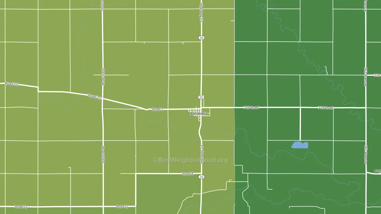 Alexandria, NE block-group voter-turnout map