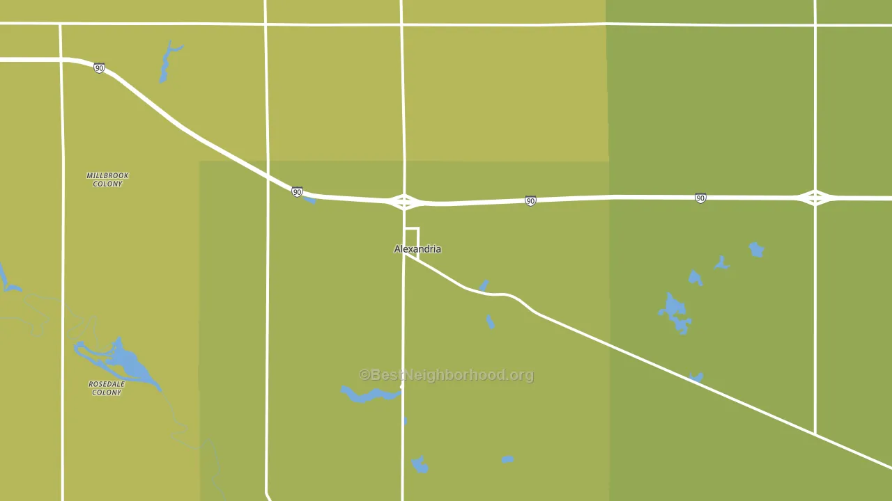 Alexandria, SD block-group voter-turnout map