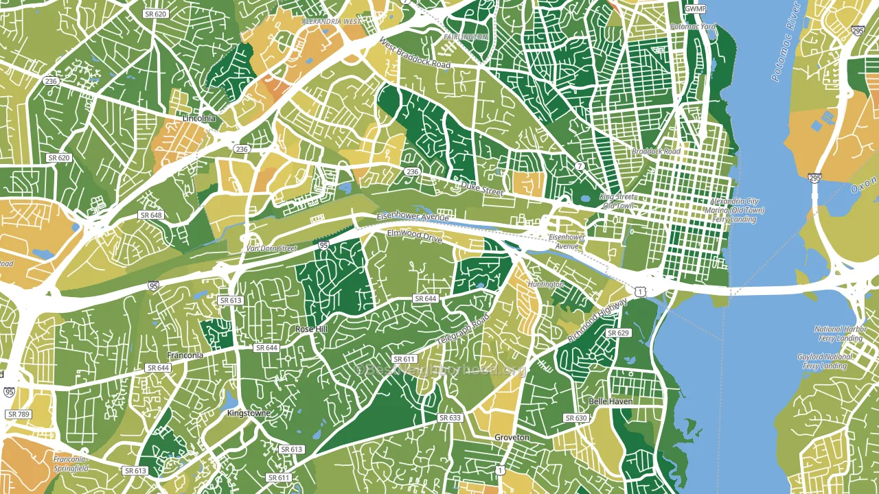 Alexandria, VA block-group voter-turnout map