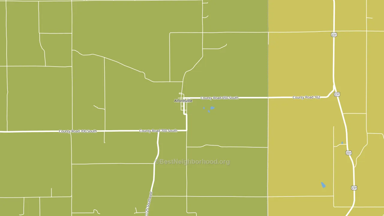 Alfordsville, IN block-group voter-turnout map