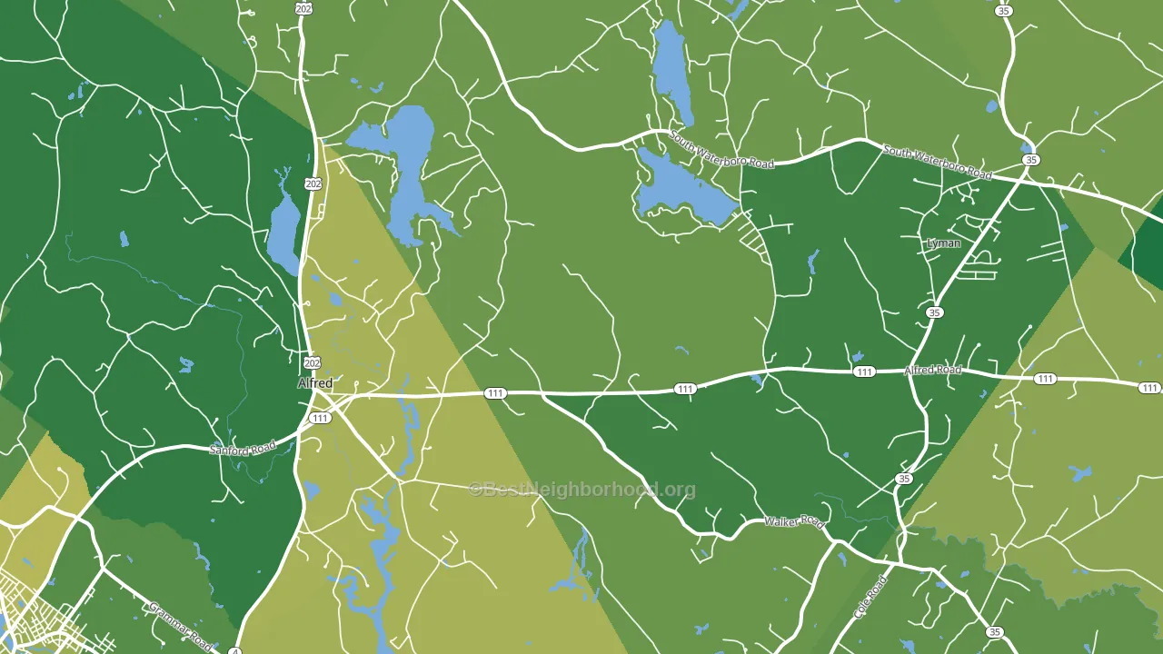 Alfred, ME block-group voter-turnout map
