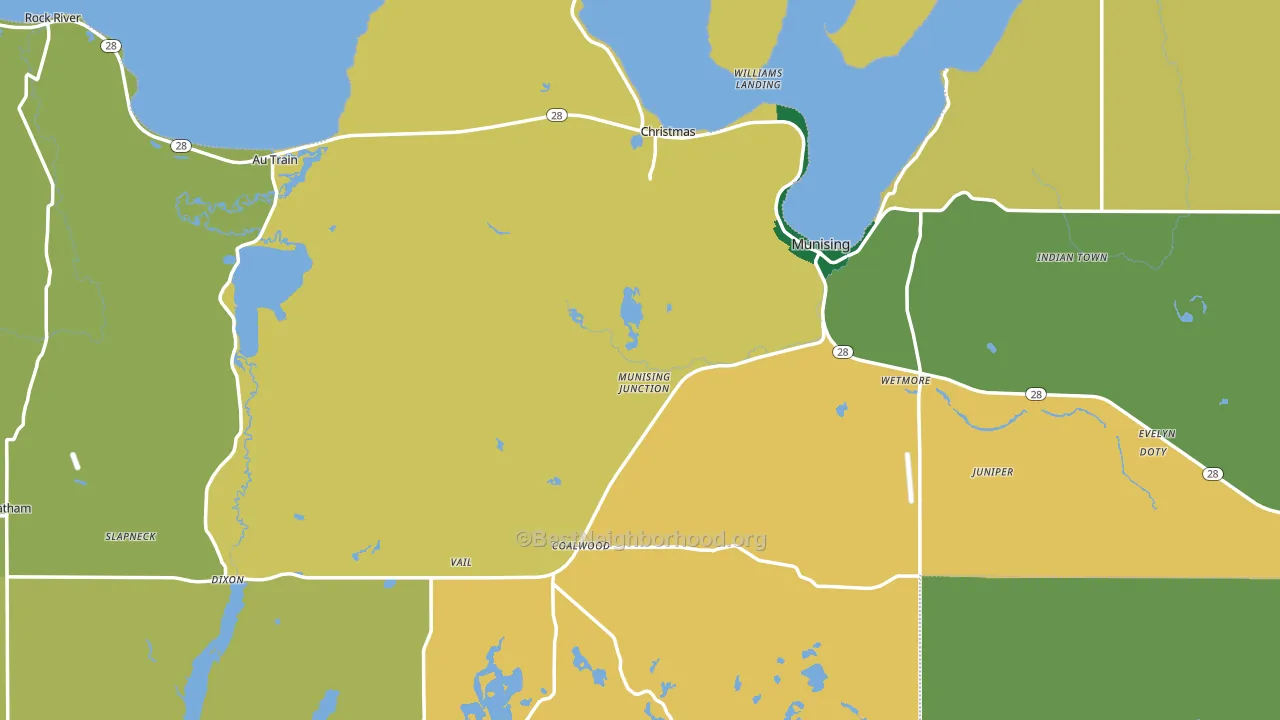 Alger County, MI block-group voter-turnout map