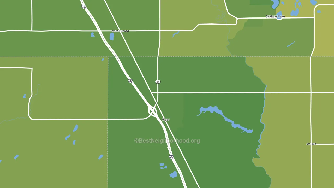 Alger, MI block-group voter-turnout map