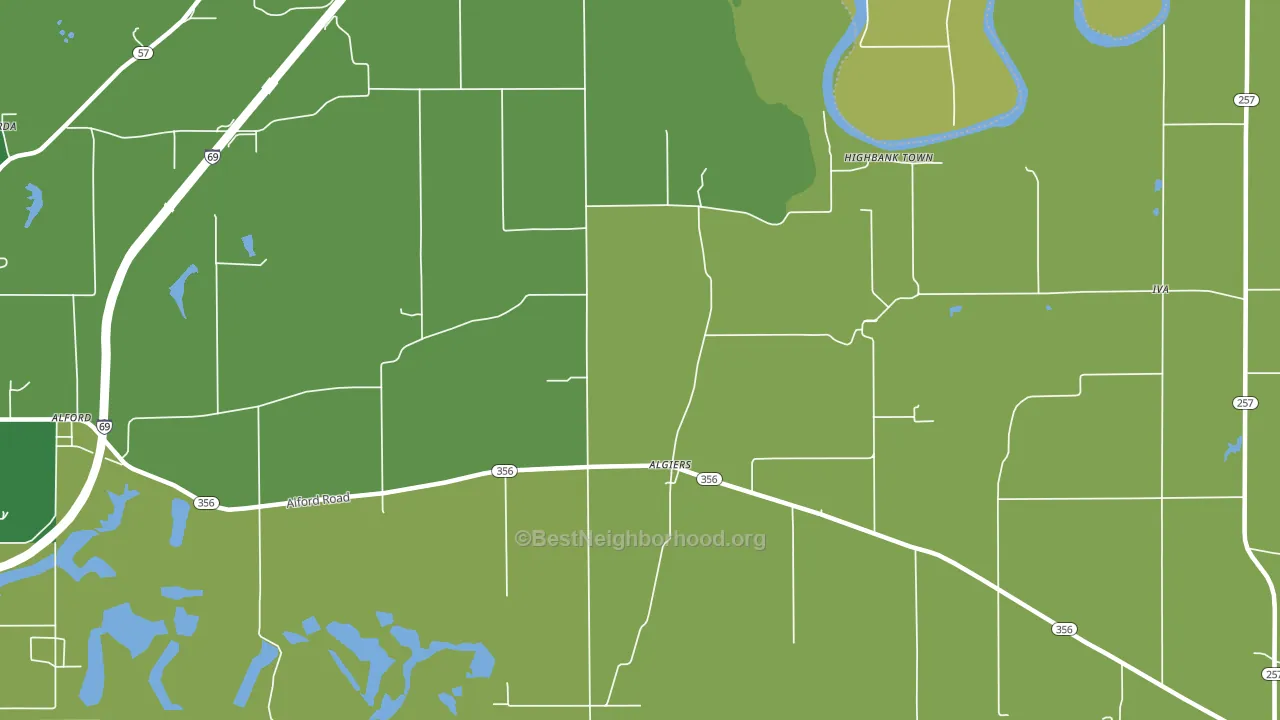 Algiers, IN block-group voter-turnout map