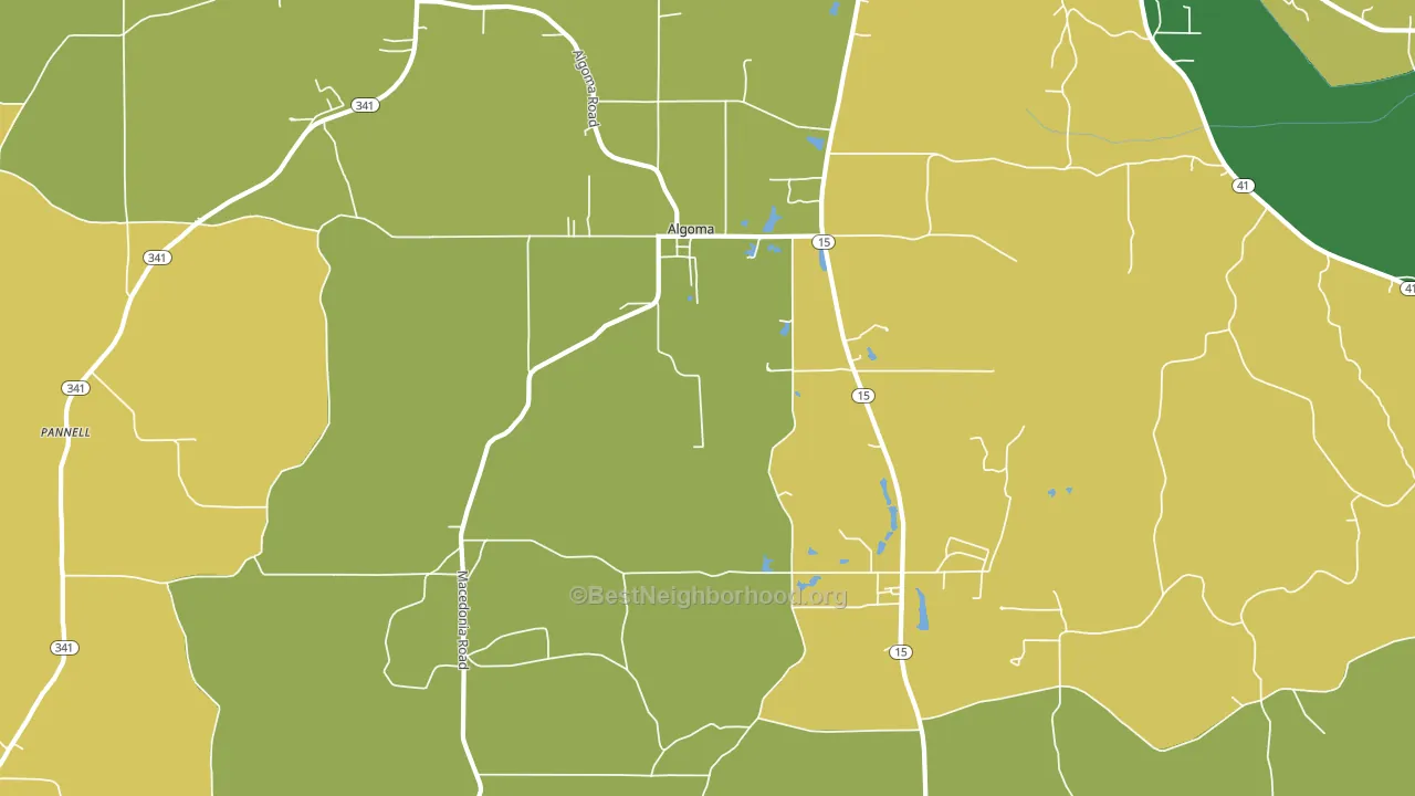 Algoma, MS block-group voter-turnout map
