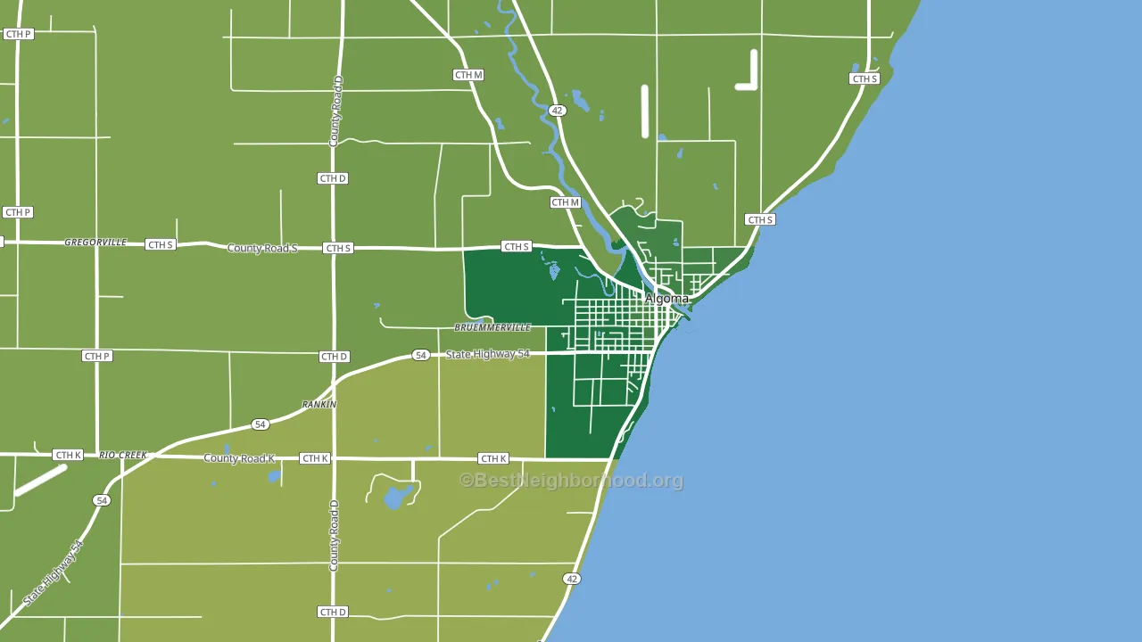 Algoma, WI block-group voter-turnout map