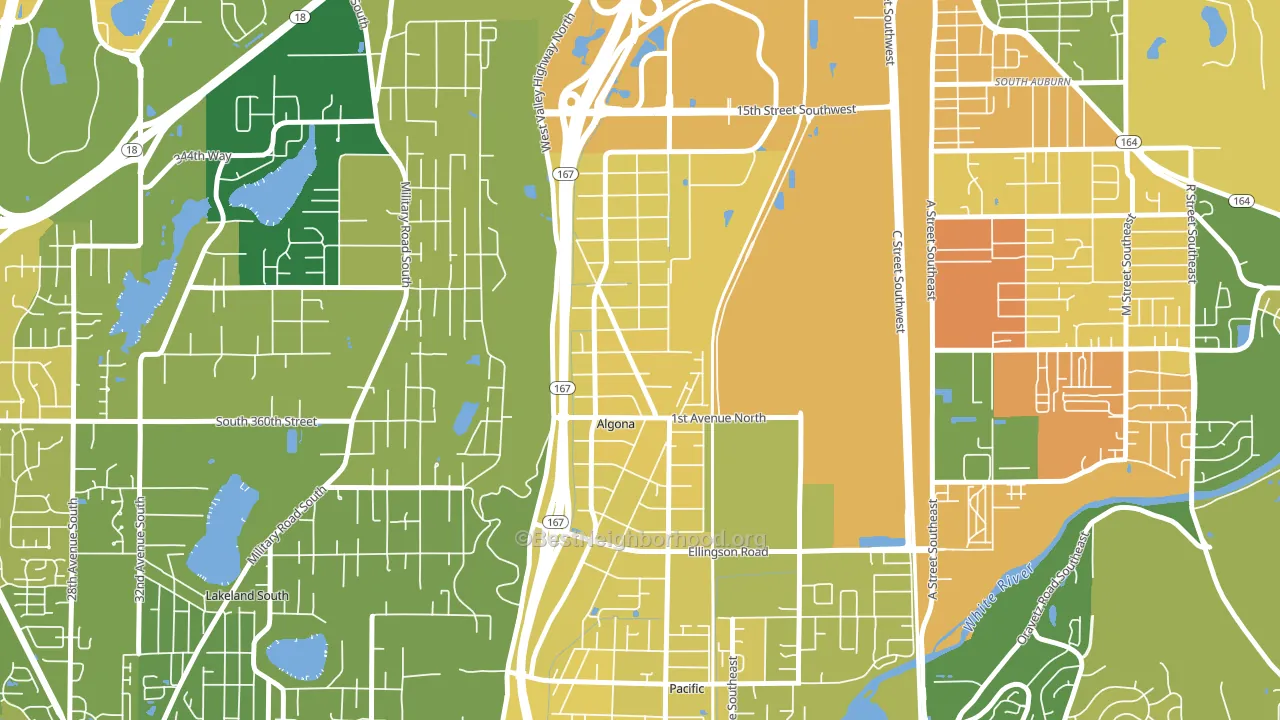 Algona, WA block-group voter-turnout map