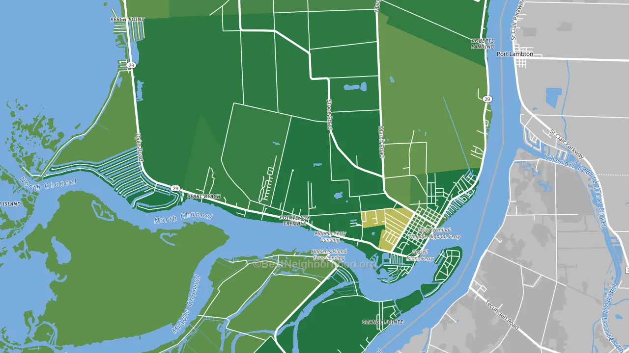 Algonac, MI block-group voter-turnout map