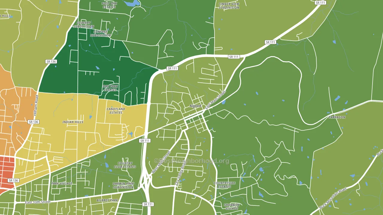Algood, TN block-group voter-turnout map