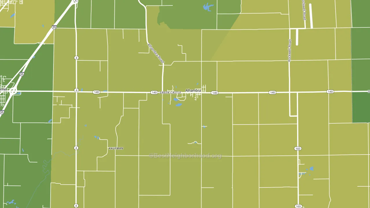 Alhambra, IL block-group voter-turnout map