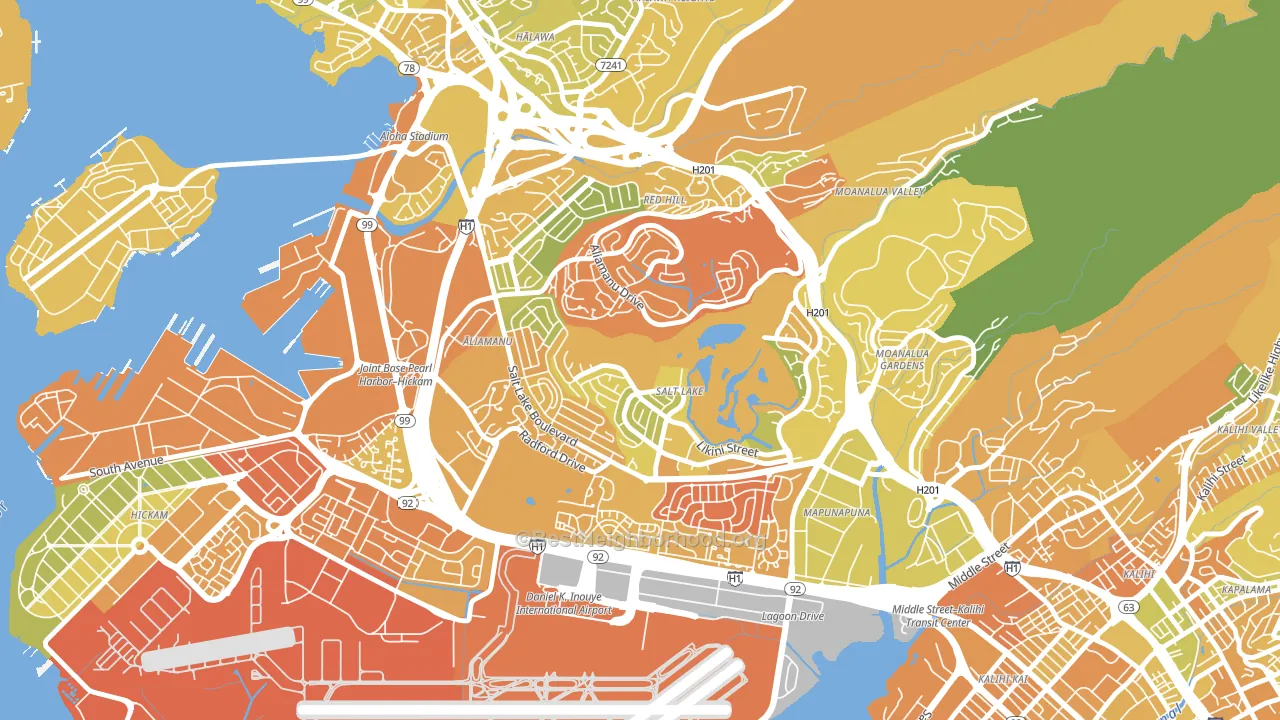 Aliamanu, Honolulu, HI block-group voter-turnout map