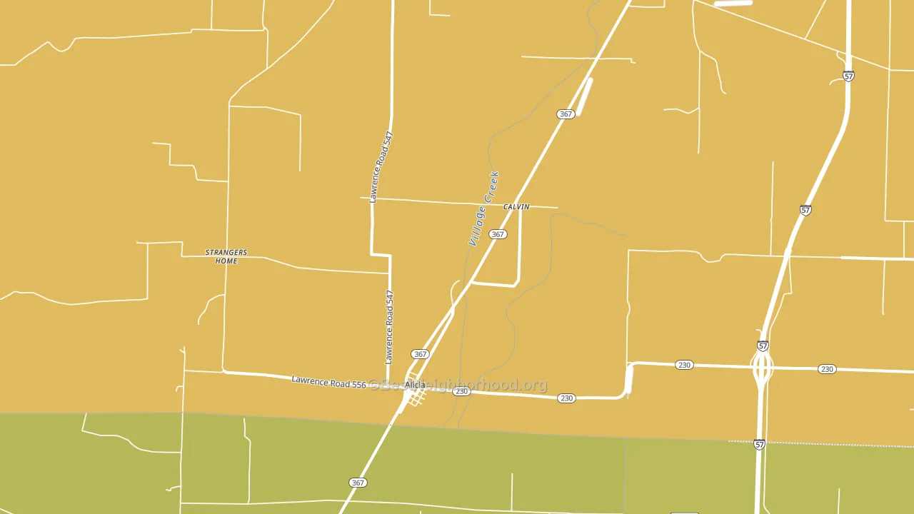 Alicia, AR block-group voter-turnout map