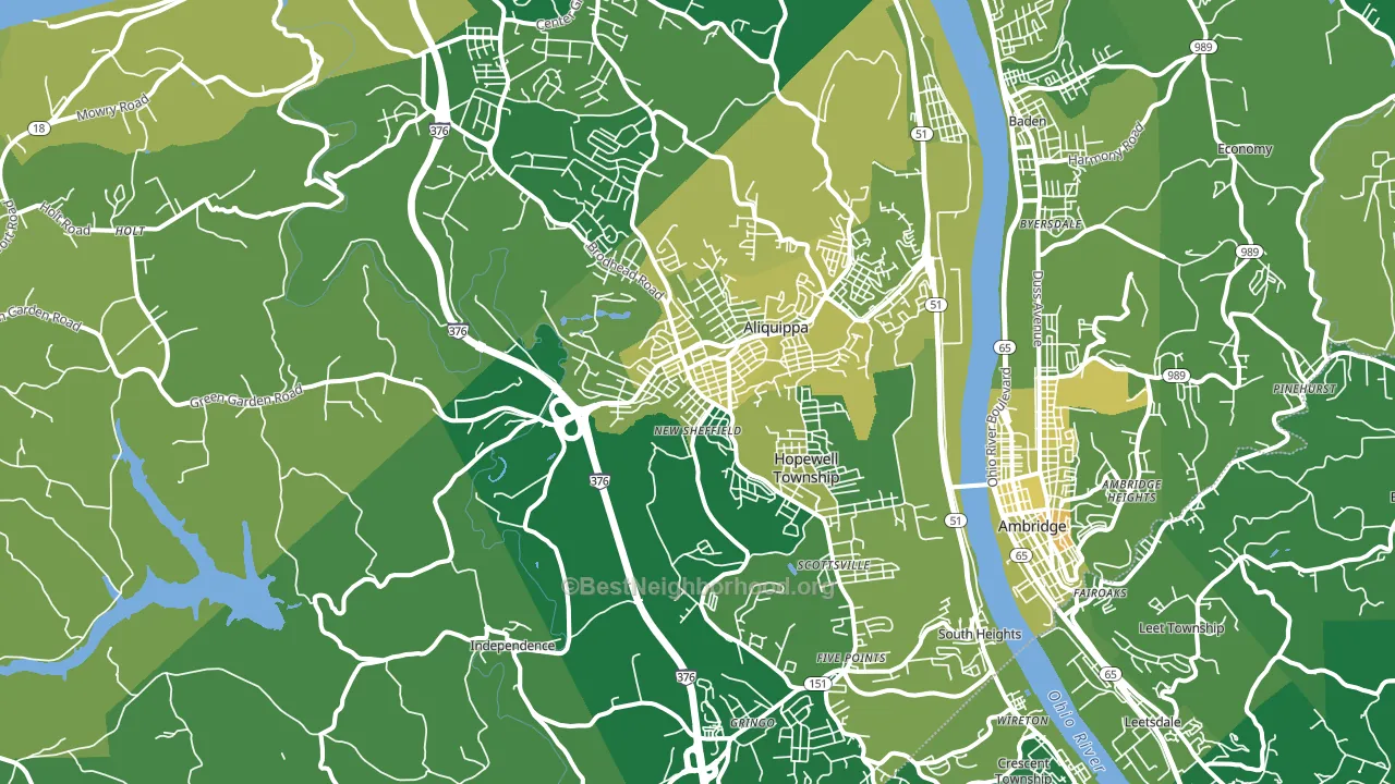 Aliquippa, PA block-group voter-turnout map