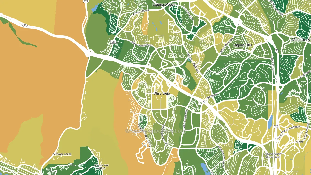 Aliso Viejo, CA block-group voter-turnout map