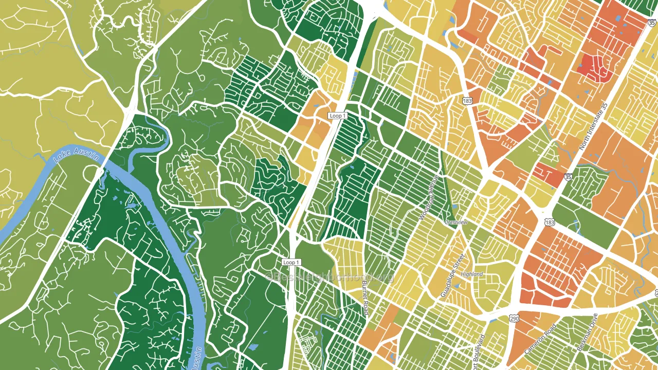 Allandale, Austin, TX block-group voter-turnout map