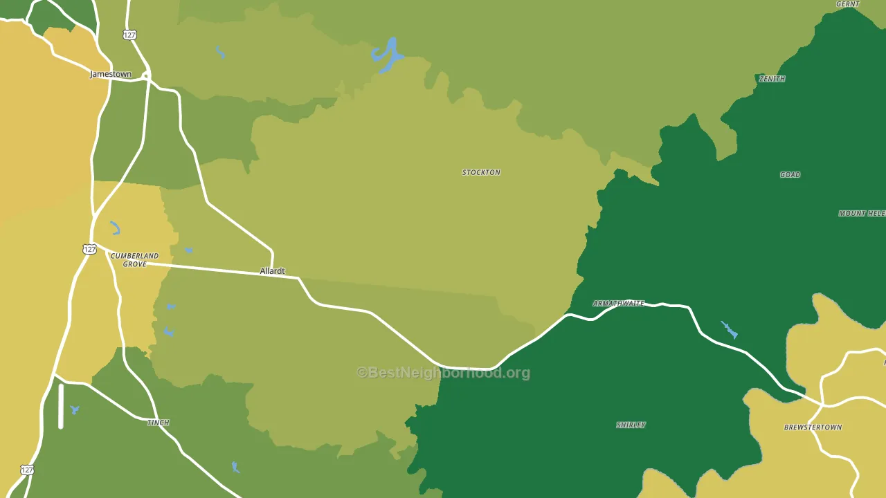 Allardt, TN block-group voter-turnout map