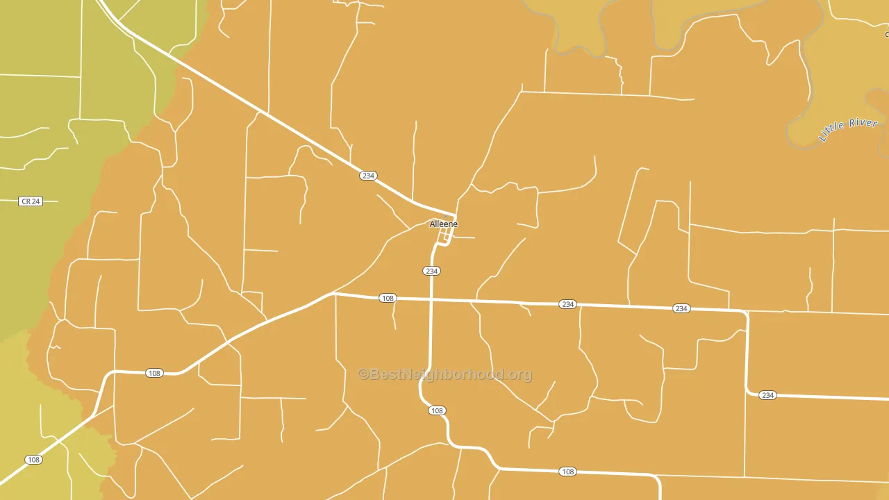 Alleene, AR block-group voter-turnout map