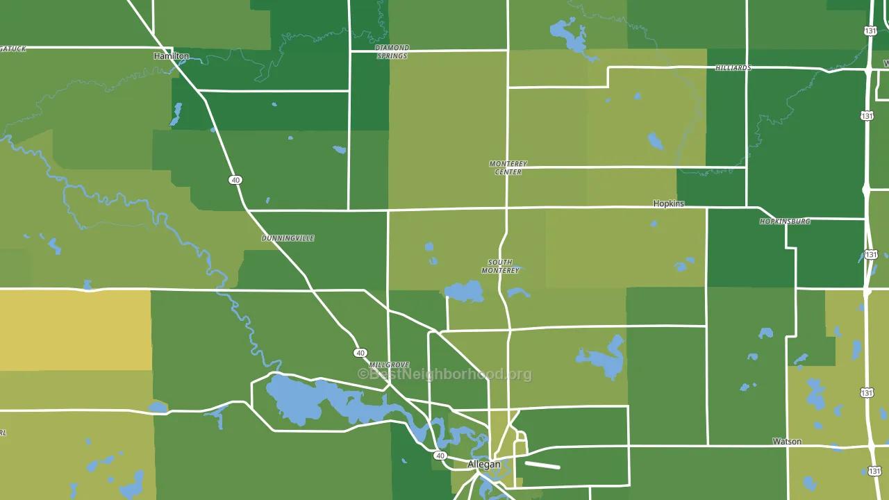 Allegan County, MI block-group voter-turnout map