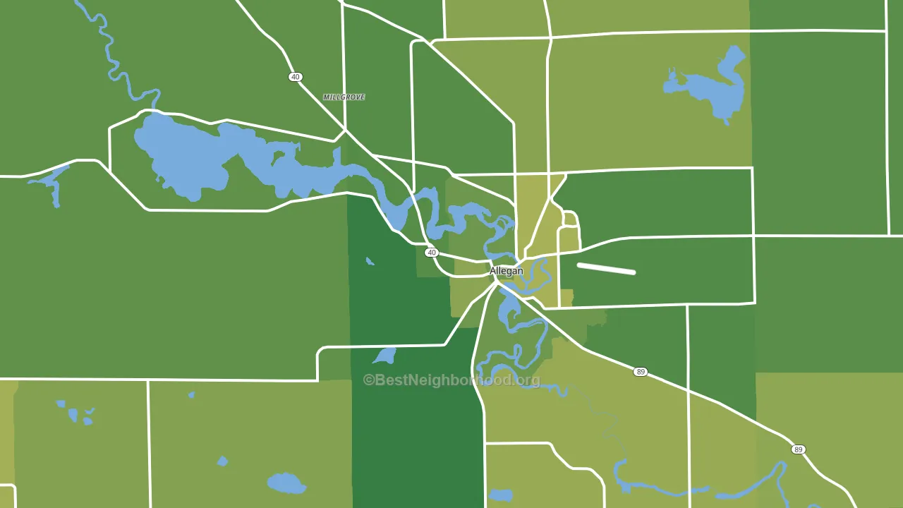 Allegan, MI block-group voter-turnout map