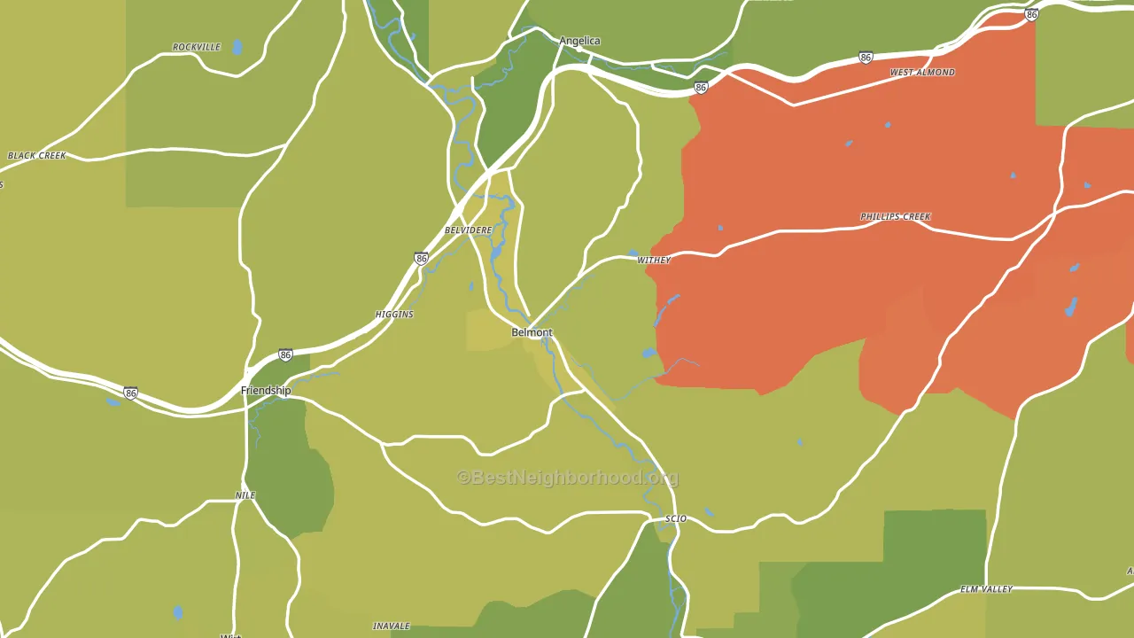 Allegany County, NY block-group voter-turnout map
