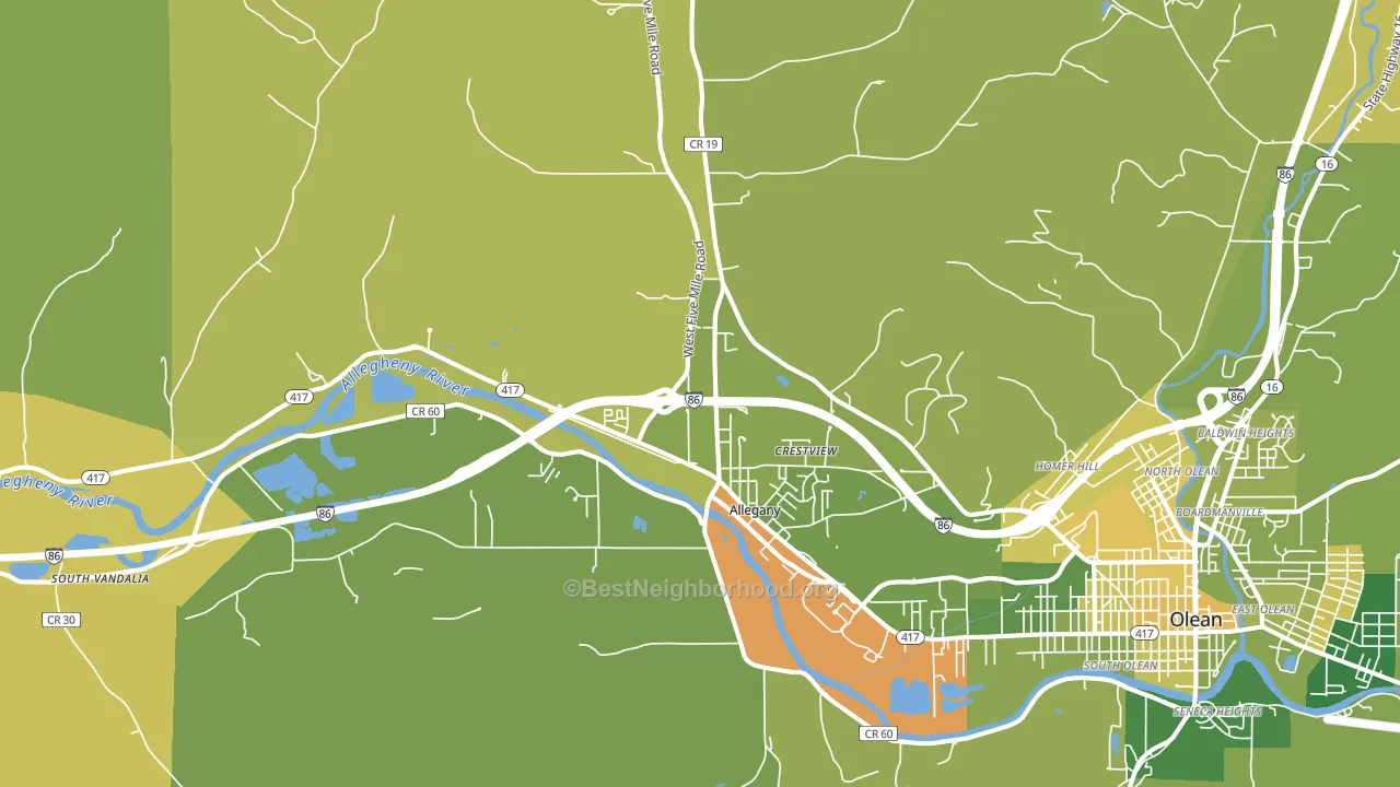 Allegany, NY block-group voter-turnout map
