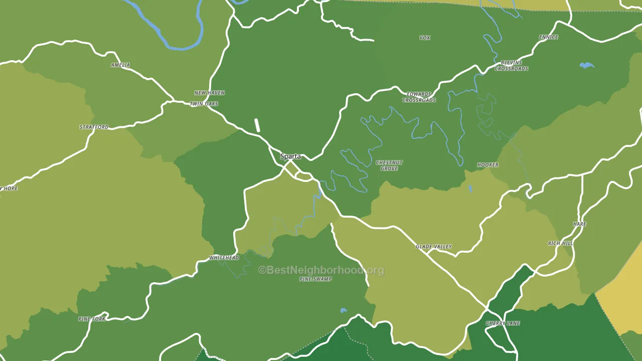 Alleghany County, NC block-group voter-turnout map