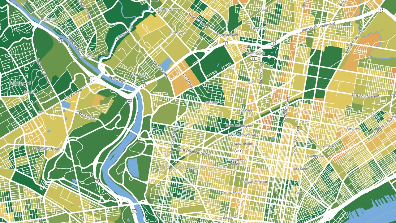 Alleghany West, Philadelphia, PA block-group voter-turnout map