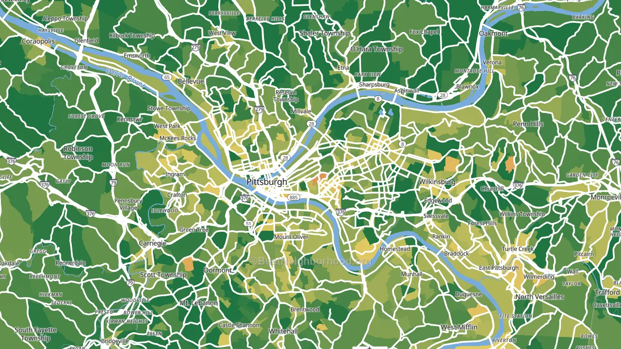 Allegheny County, PA block-group voter-turnout map
