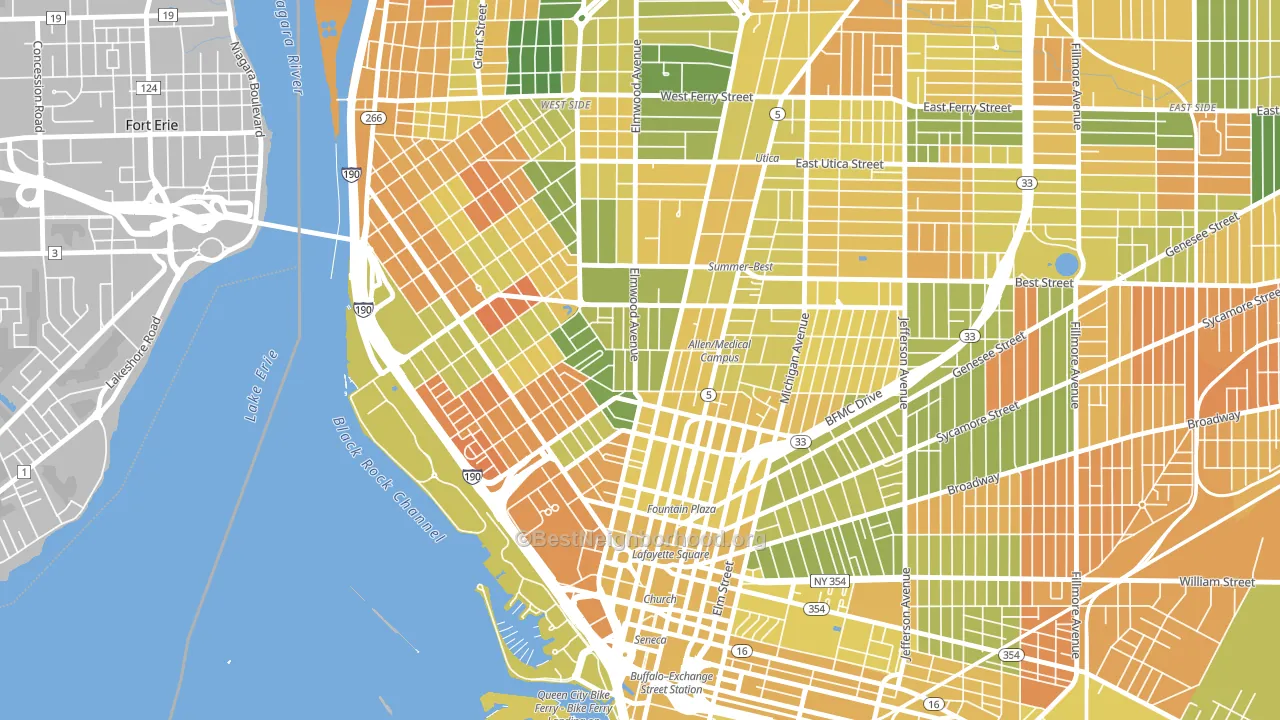 Allen, Buffalo, NY block-group voter-turnout map