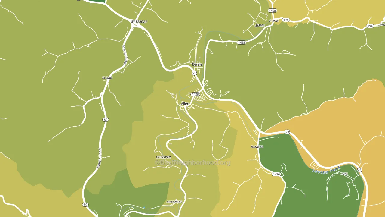 Allen, KY block-group voter-turnout map