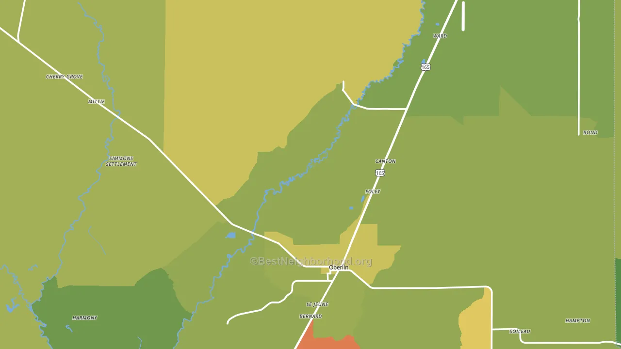 Allen Parish, LA block-group voter-turnout map
