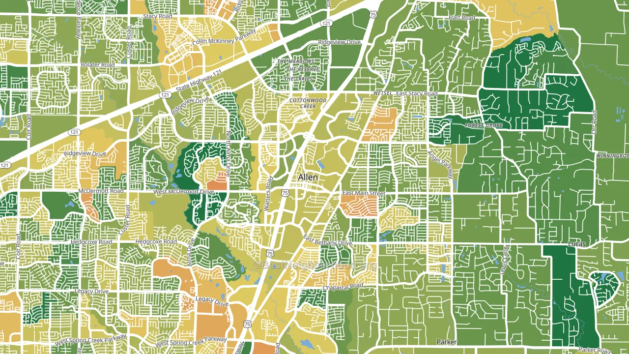 Allen, TX block-group voter-turnout map