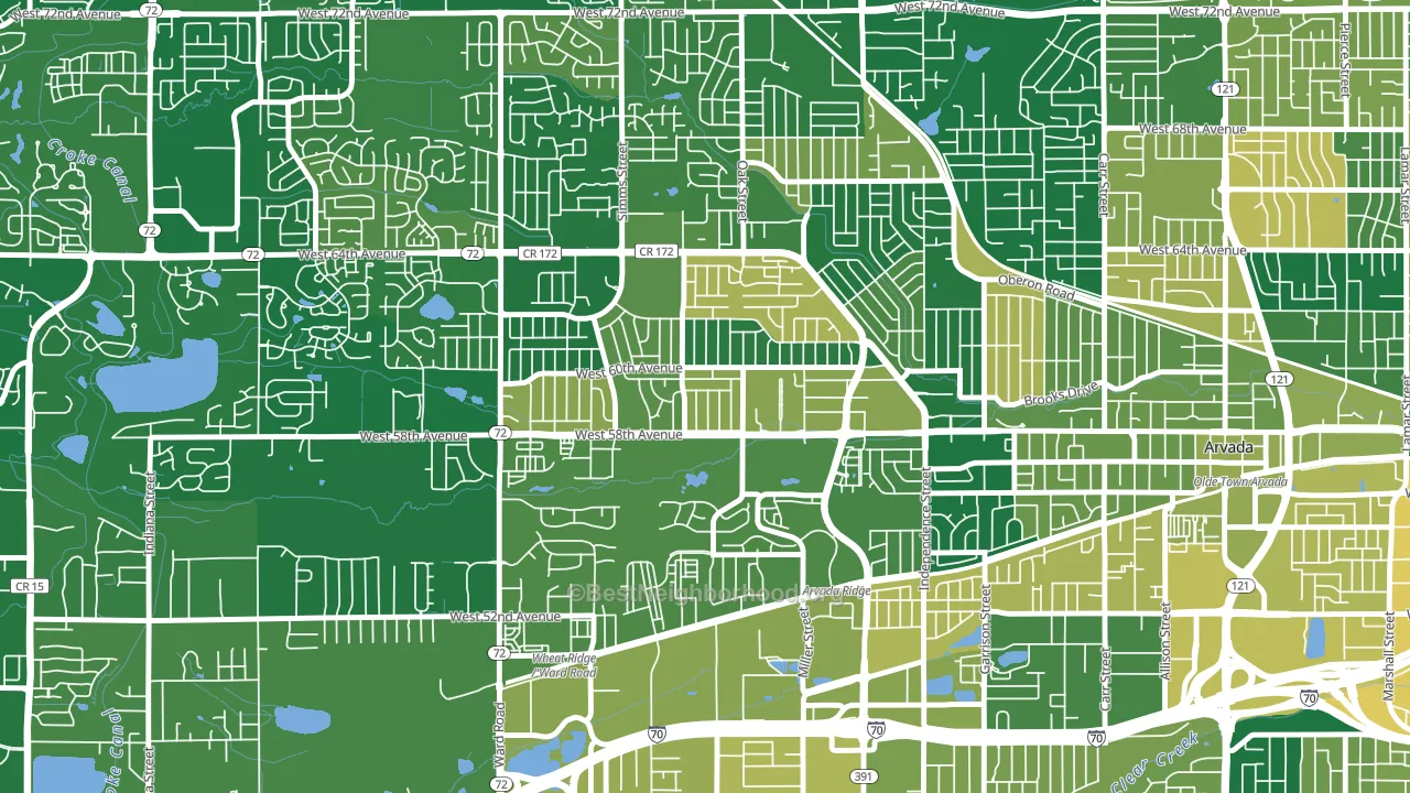 Allendale Area, Arvada, CO block-group voter-turnout map