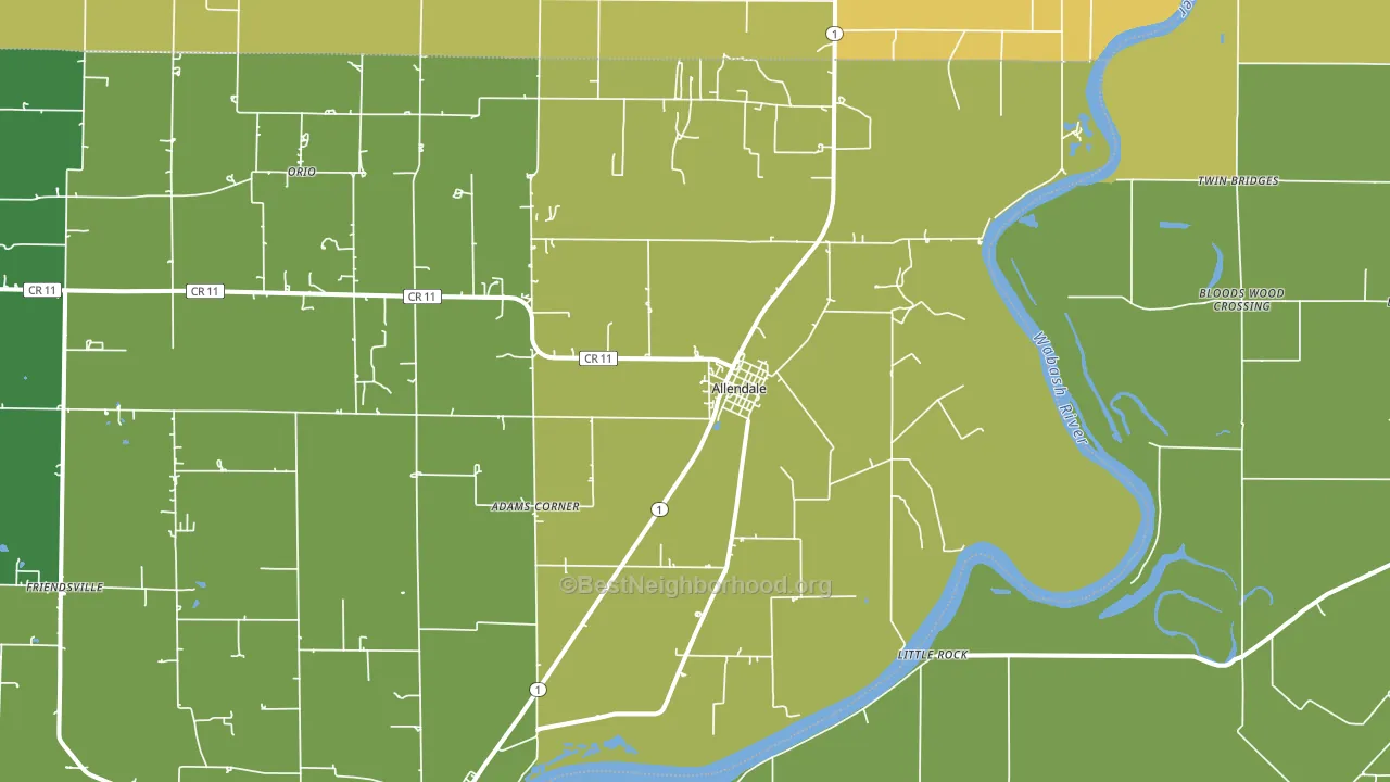 Allendale, IL block-group voter-turnout map