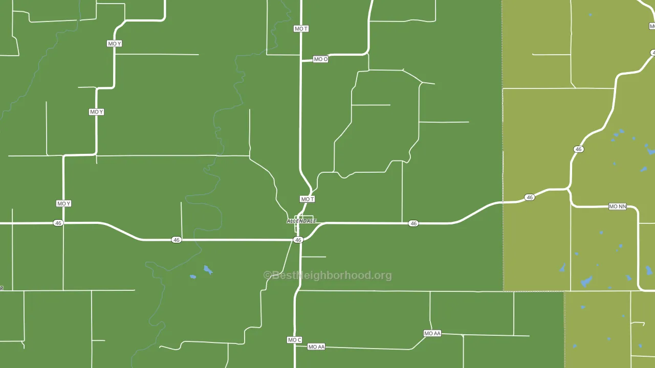 Allendale, MO block-group voter-turnout map