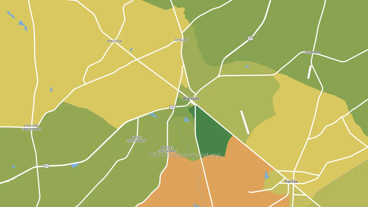 Allendale, SC block-group voter-turnout map