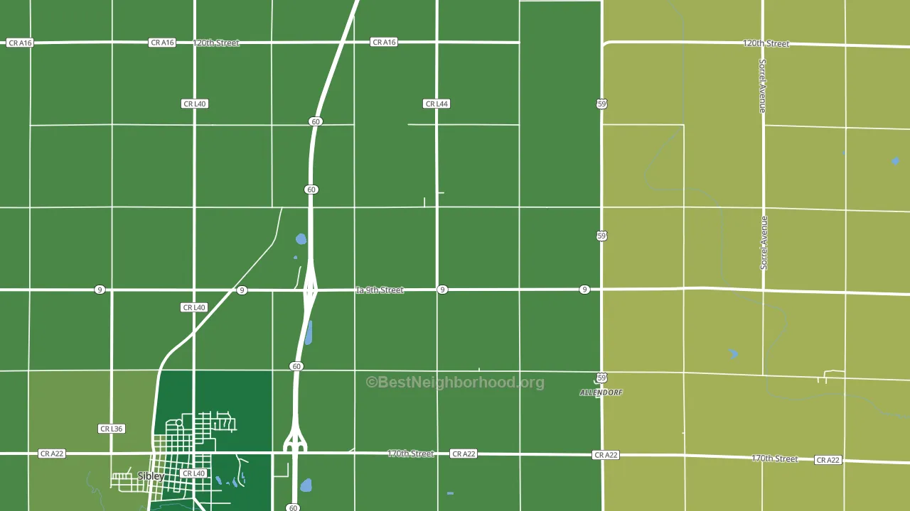 Allendorf, IA block-group voter-turnout map