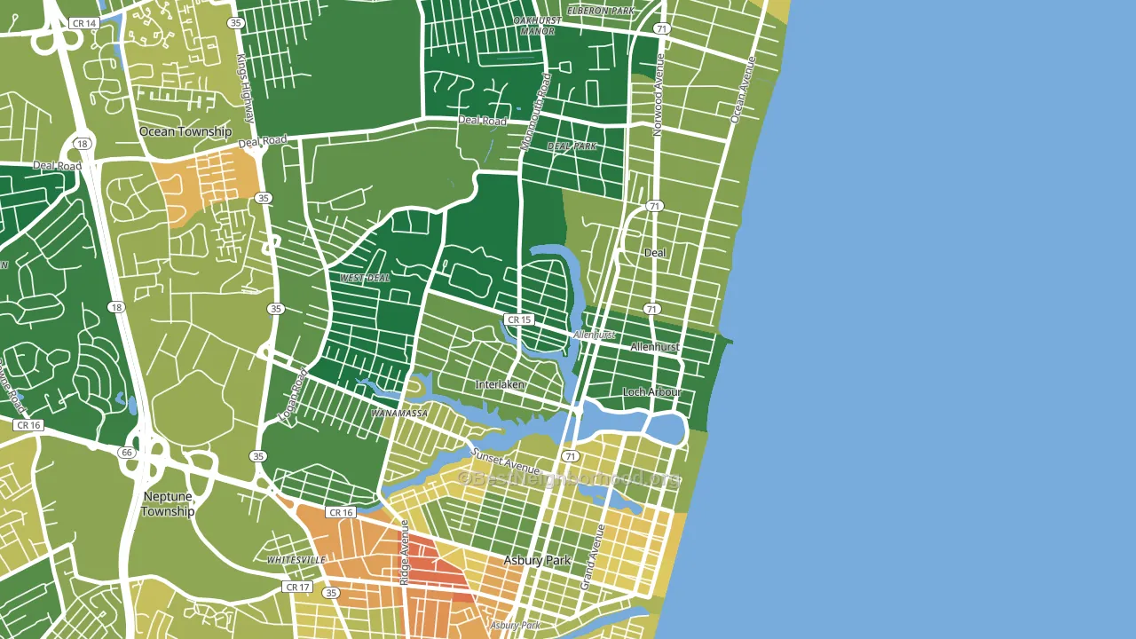 Allenhurst, NJ block-group voter-turnout map
