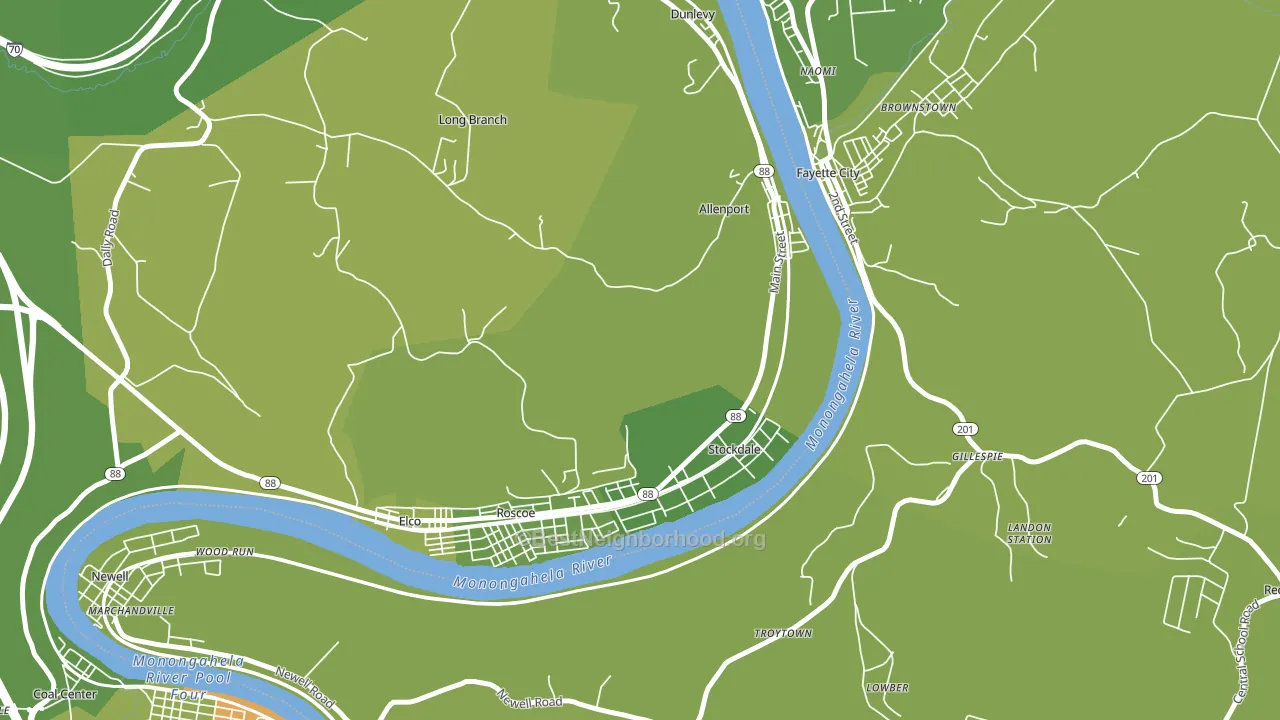 Allenport, PA block-group voter-turnout map