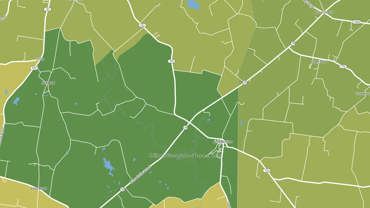 Allensville, KY block-group voter-turnout map