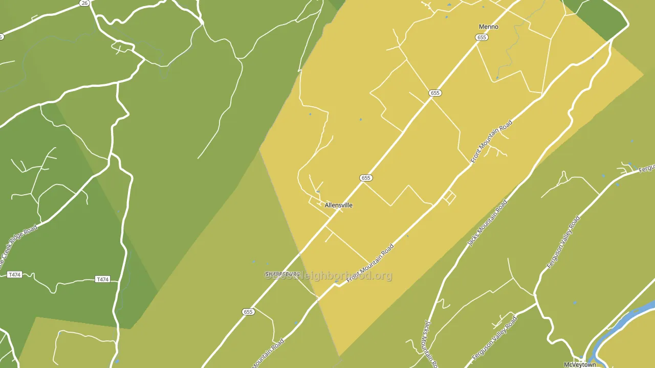 Allensville, PA block-group voter-turnout map