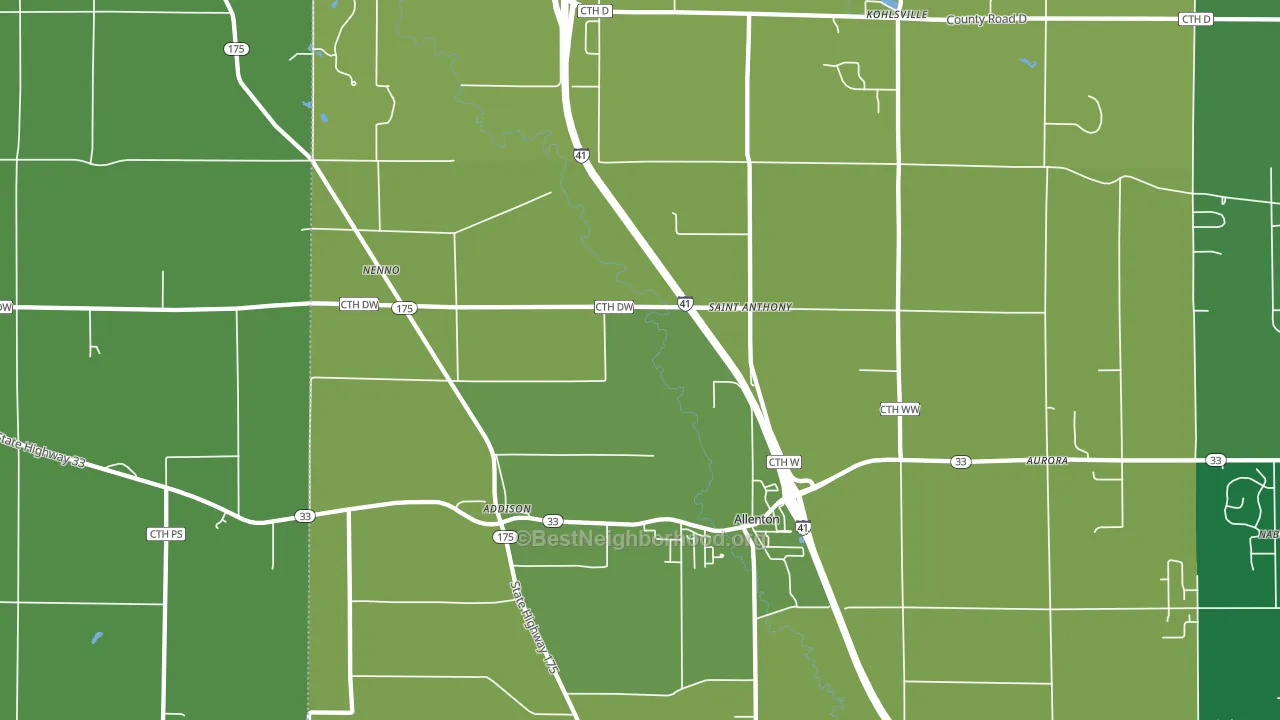 Allenton, WI block-group voter-turnout map
