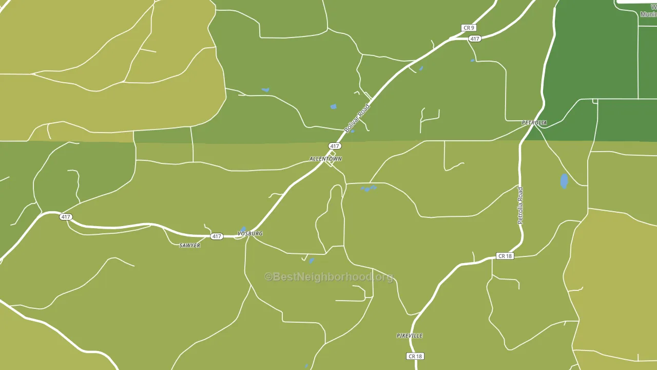 Allentown, NY block-group voter-turnout map