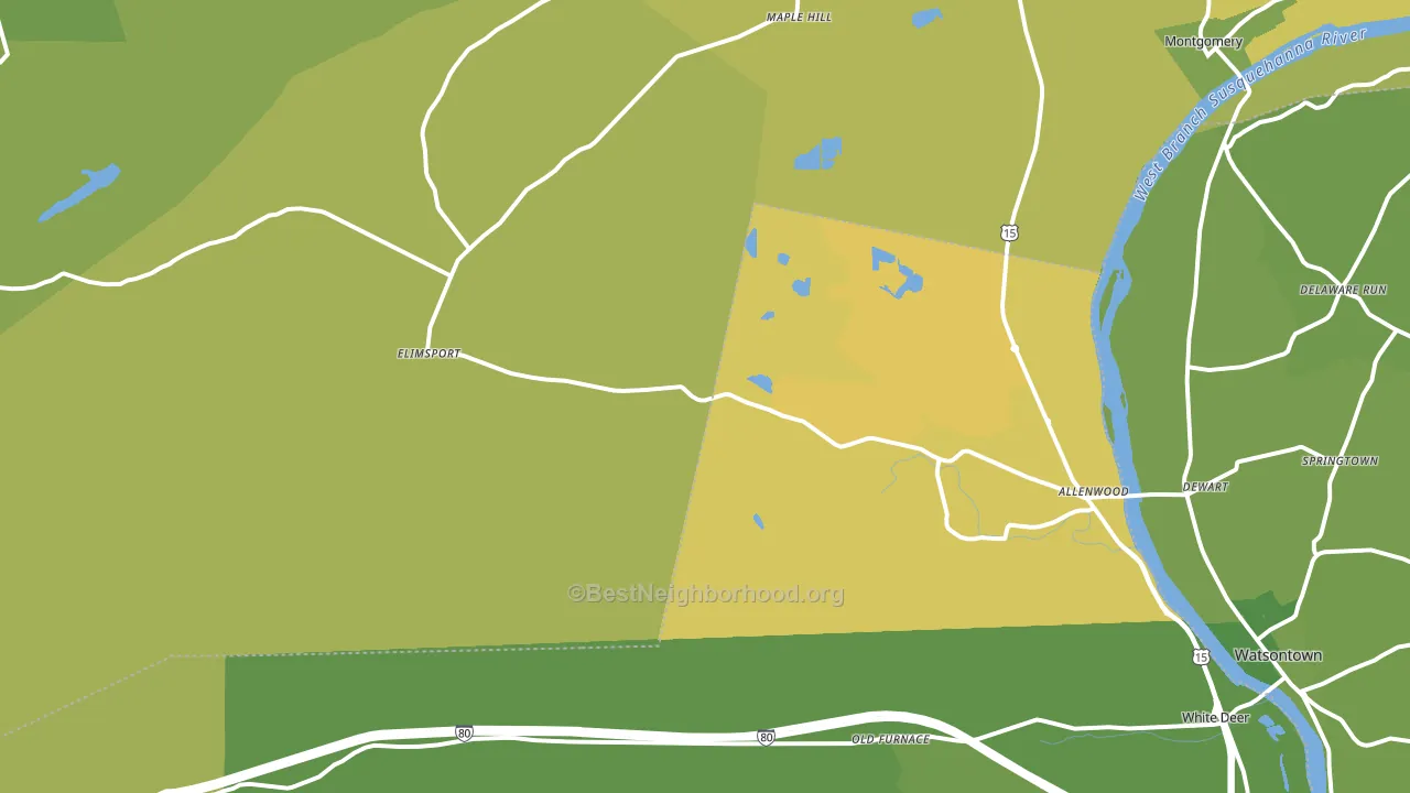 Allenwood, PA block-group voter-turnout map