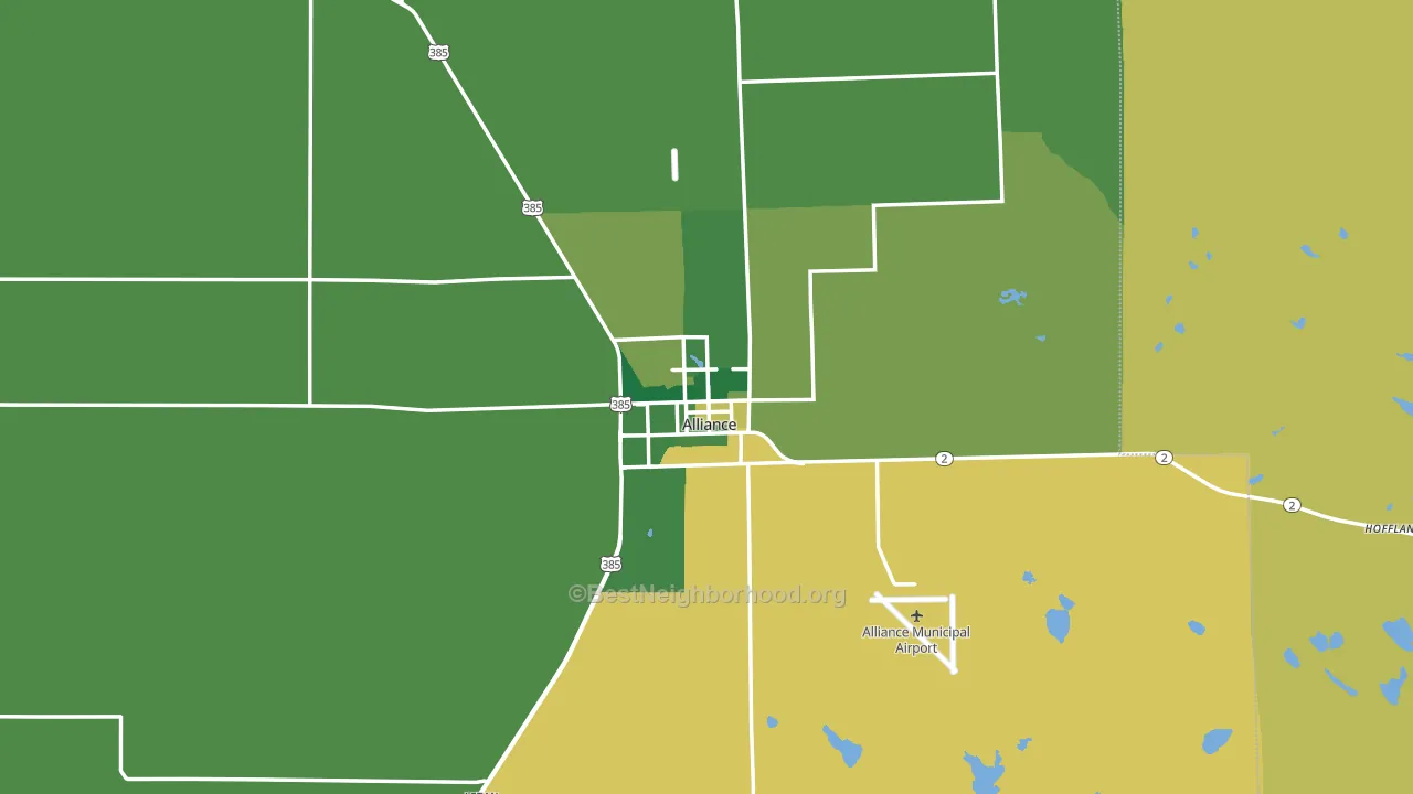 Alliance, NE block-group voter-turnout map