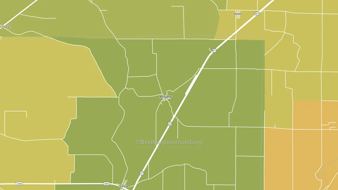 Alligator, MS block-group voter-turnout map