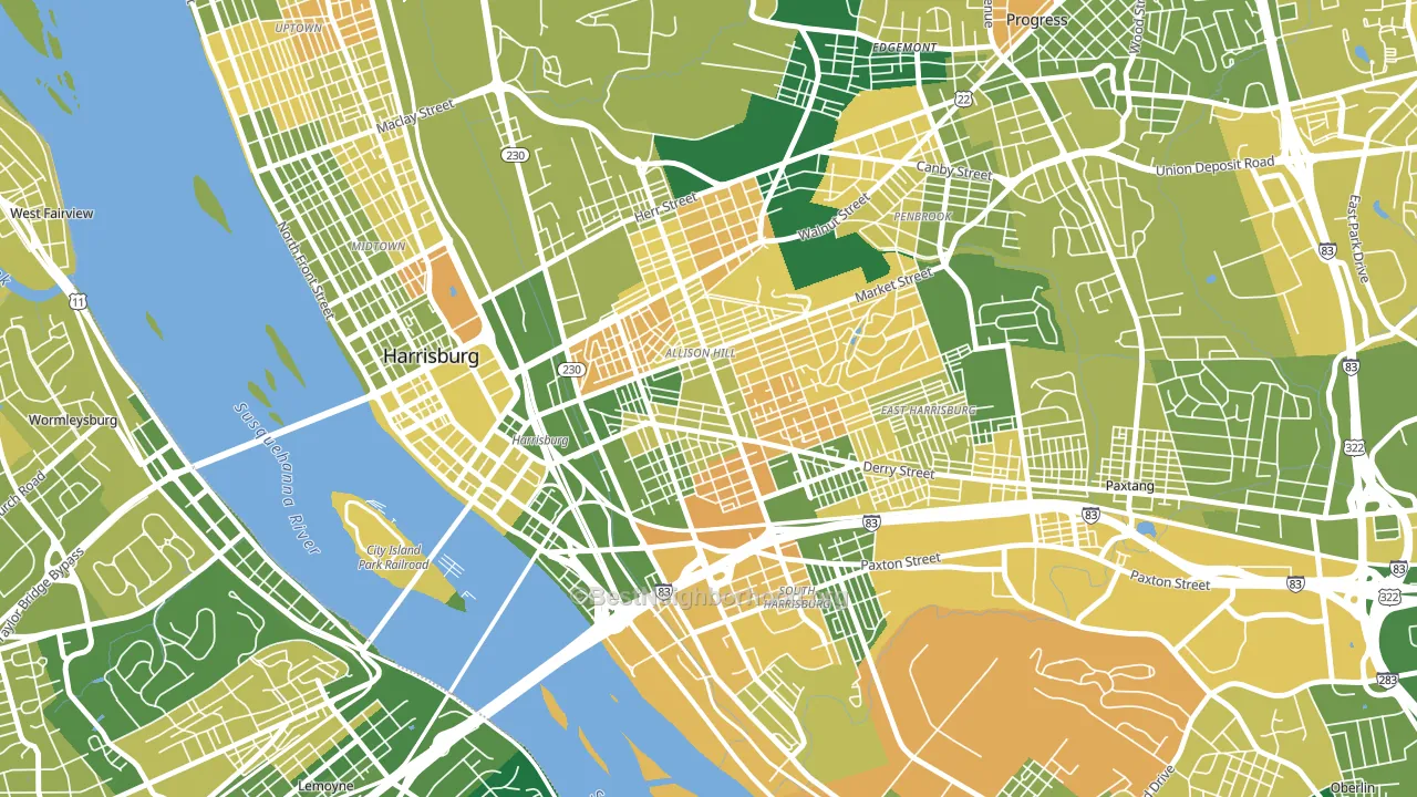 Allison Hill, Harrisburg, PA block-group voter-turnout map