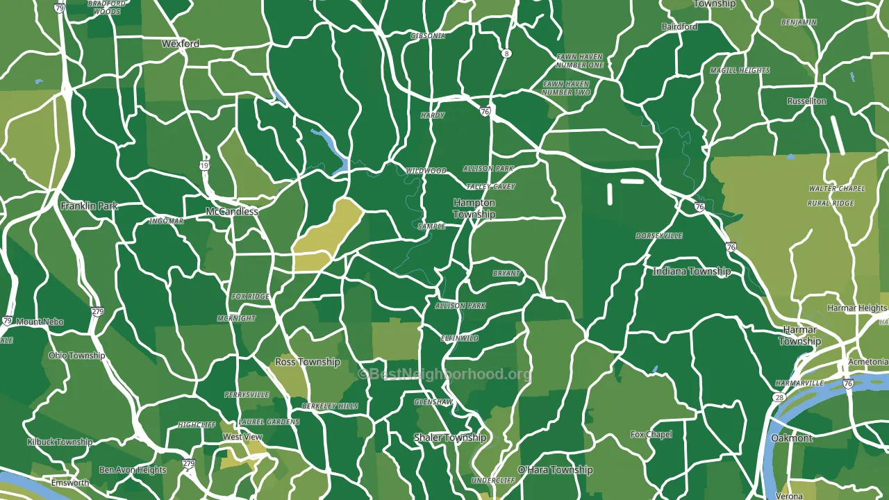Allison Park, PA block-group voter-turnout map