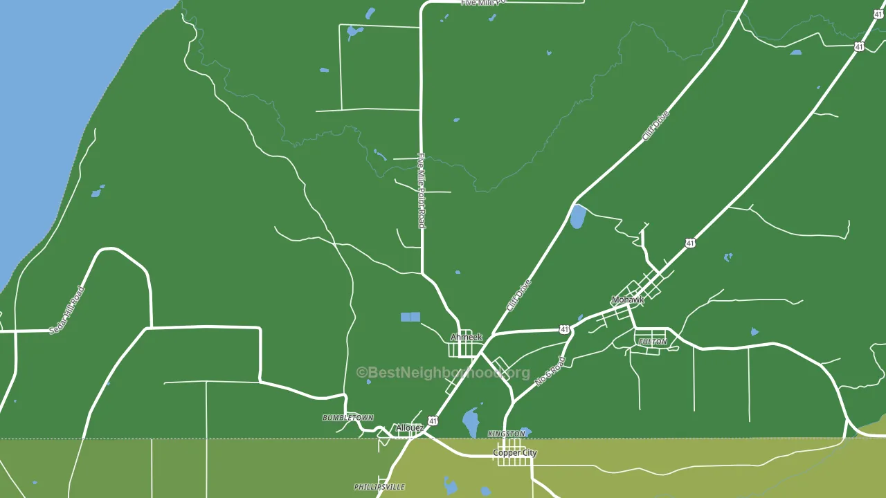 Allouez, MI block-group voter-turnout map