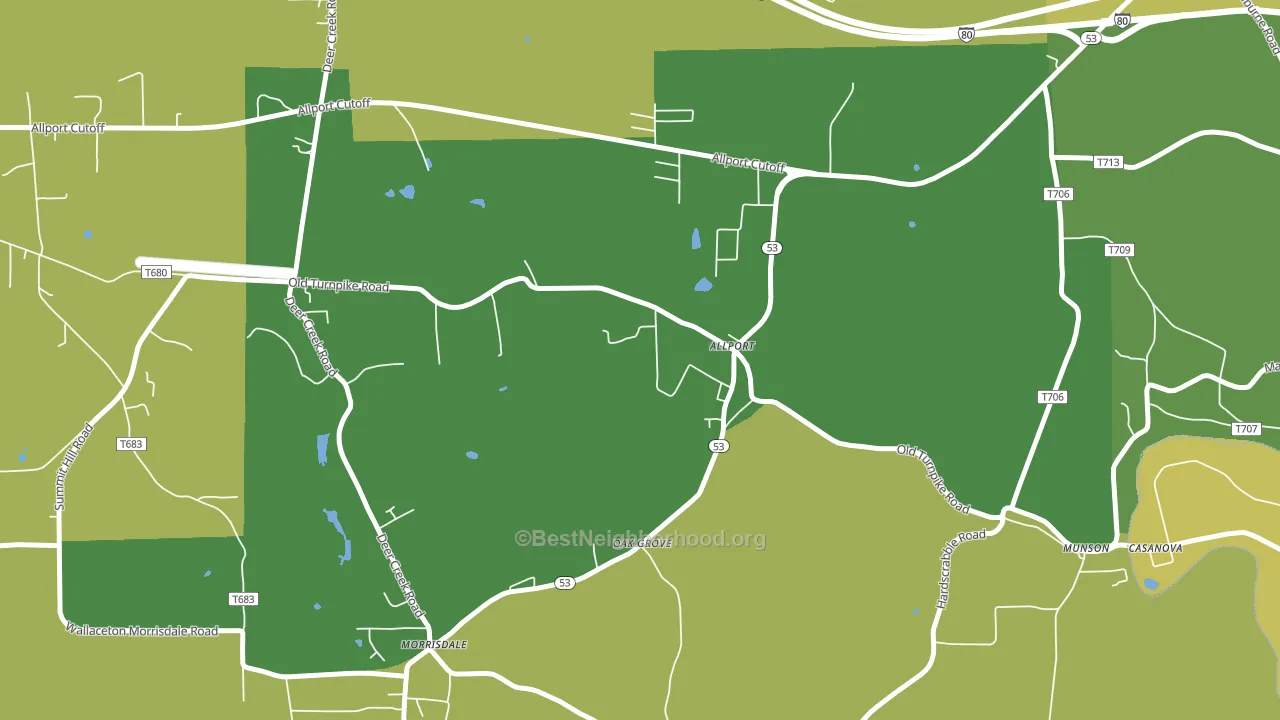 Allport, PA block-group voter-turnout map